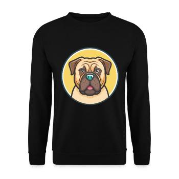 Bullmastiff Chien Race Drôle Dessin animé Kawaii Clipart - Sweat-shirt Unisexe - noir - Devant - Alina (178cm) & Michal (187cm)