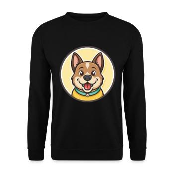 Cao da Serra De Aires Hunderasse Cartoon Kawaii Haustier - Unisex Pullover - Schwarz - Vorne - Alina (178cm) & Michal (187cm)