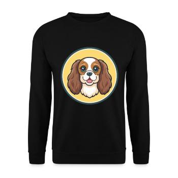 Dessin animé de la race de chien Cavalier King Charles Spaniel - Sweat-shirt Unisexe - noir - Devant - Alina (178cm) & Michal (187cm)