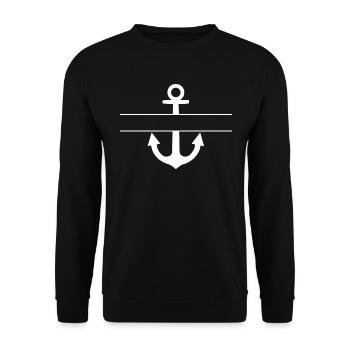 Anker selbst Gestalten - Unisex Pullover - Schwarz - Vorne - Alina (178cm) & Michal (187cm)