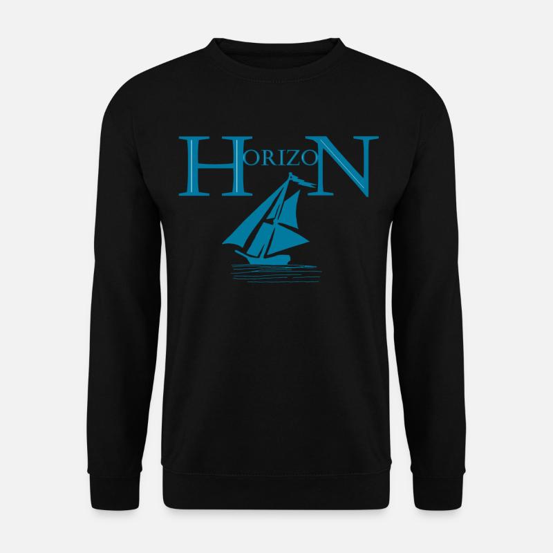 Boot und Horizont - Unisex Pullover - Schwarz