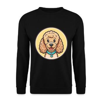 Schnurgebundener Pudel Hunderasse Cartoon Kawaii Clipart Haustier - Unisex Pullover - Schwarz - Vorne - Alina (178cm) & Michal (187cm)