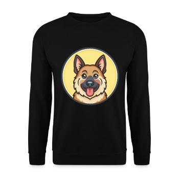 Dessin animé kawaii de race de chien de berger croate - Sweat-shirt Unisexe - noir - Devant - Alina (178cm) & Michal (187cm)