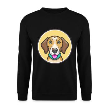 Cretan Hound Dog Breed Cartoon Kawaii Clipart Pet - Unisex Sweatshirt - black - Front - Alina (178cm) & Michal (187cm)