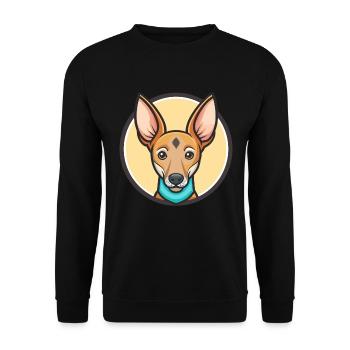 Cirneco Dell Etna Hunderasse Cartoon Kawaii Clipart - Unisex Pullover - Schwarz - Vorne - Alina (178cm) & Michal (187cm)