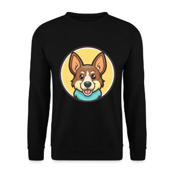 Corsican Dog Breed Colorful Cartoon Kawaii Clipart - Unisex Sweatshirt - black - Front - Alina (178cm) & Michal (187cm)
