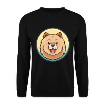 Chow Chow Hund Rasse Karikatur Kawaii Clipart Tier - Unisex Pullover - Schwarz - Vorne - Alina (178cm) & Michal (187cm)