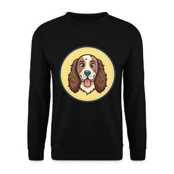 English Setter Dog Breed Cartoon Kawaii Clipart - Unisex Sweatshirt - black - Front - Alina (178cm) & Michal (187cm)