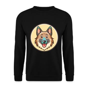Chien de berger croate, race de chien, dessin animé kawaii clipart - Sweat-shirt Unisexe - noir - Devant - Alina (178cm) & Michal (187cm)