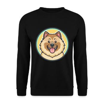 Eurasier Dog Breed Colorful Cartoon Kawaii Clipart - Unisex Sweatshirt - black - Front - Alina (178cm) & Michal (187cm)