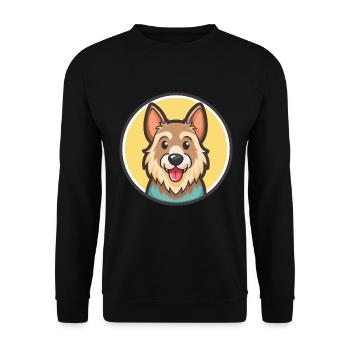 Dutch Smoushond Dog Breed Cartoon Kawaii Clipart - Unisex Sweatshirt - black - Front - Alina (178cm) & Michal (187cm)