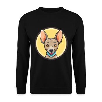 Ecuadorianische haarlose Hunderasse Lustige Karikatur Kawaii - Unisex Pullover - Schwarz - Vorne - Alina (178cm) & Michal (187cm)