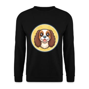 Englisch Spielzeug Spaniel Hund Rasse Lustig Karikatur Kawaii - Unisex Pullover - Schwarz - Vorne - Alina (178cm) & Michal (187cm)