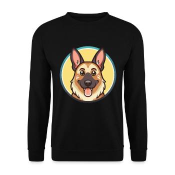 Berger d’Europe de l’Est Race Dessin animé Kawaii - Sweat-shirt Unisexe - noir - Devant - Alina (178cm) & Michal (187cm)