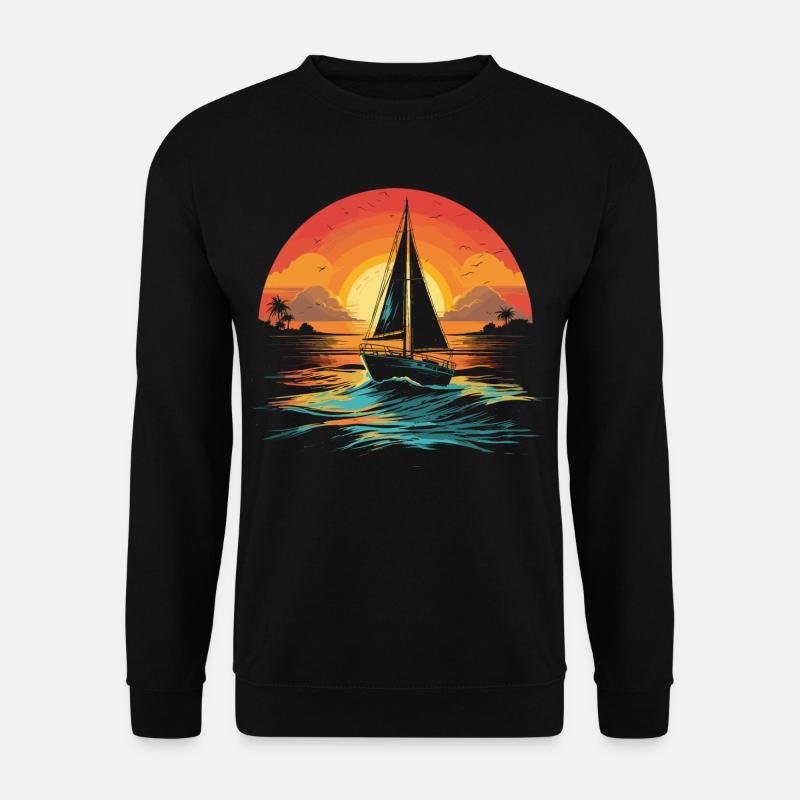 Segeln Illustration - Unisex Pullover - Schwarz