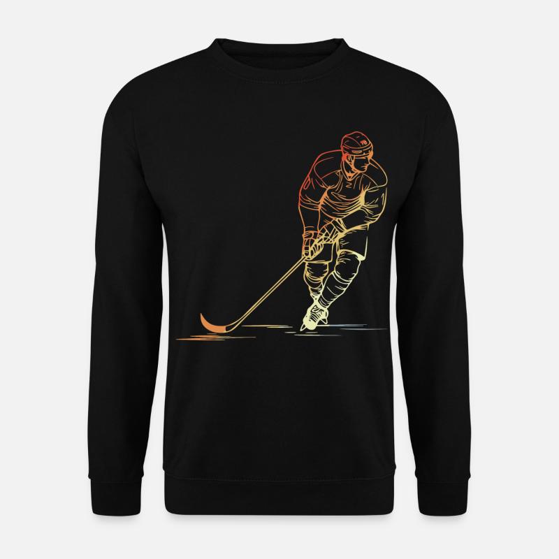 Retro Eishockeyspieler - Unisex Pullover - Schwarz