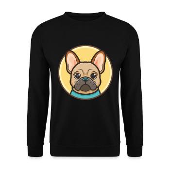 Bouledogue Français Chien Race Dessin animé Kawaii Clipart - Sweat-shirt Unisexe - noir - Devant - Alina (178cm) & Michal (187cm)