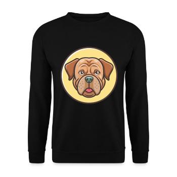 Mastiff Bordeaux Français Chien Race Dessin Animé Kawaii - Sweat-shirt Unisexe - noir - Devant - Alina (178cm) & Michal (187cm)