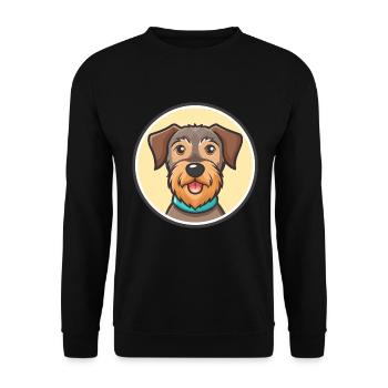 Deutscher Jagdterrier Hunderasse Karikatur Kawaii - Unisex Pullover - Schwarz - Vorne - Alina (178cm) & Michal (187cm)