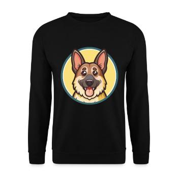 Berger allemand caniche chien race dessin animé Kawaii - Sweat-shirt Unisexe - noir - Devant - Alina (178cm) & Michal (187cm)