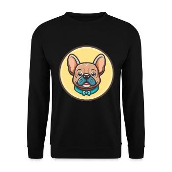 Grand Bleu De Gascogne Dog Breed Cartoon Kawaii - Unisex Sweatshirt - black - Front - Alina (178cm) & Michal (187cm)