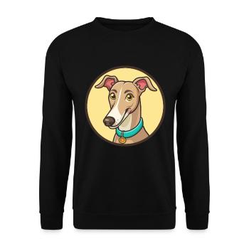 Galgo Español Hunderasse Cartoon Kawaii Clipart Haustier - Unisex Pullover - Schwarz - Vorne - Alina (178cm) & Michal (187cm)