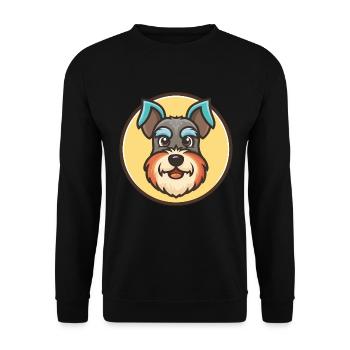 Miniatur Schnauzer Hund Rasse Lustige Karikatur Kawaii - Unisex Pullover - Schwarz - Vorne - Alina (178cm) & Michal (187cm)