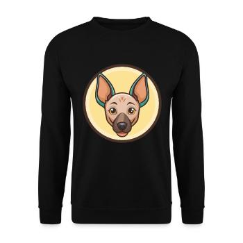 Mexikanische haarlose Hunderasse Cartoon Kawaii Clipart - Unisex Pullover - Schwarz - Vorne - Alina (178cm) & Michal (187cm)