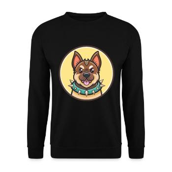 Molosse D’épire Chien Race Dessin Animé Kawaii - Sweat-shirt Unisexe - noir - Devant - Alina (178cm) & Michal (187cm)