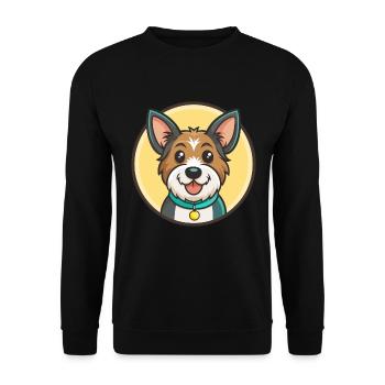 Möwe Terrier Hund Rasse Cartoon Kawaii Clipart Haustier - Unisex Pullover - Schwarz - Vorne - Alina (178cm) & Michal (187cm)