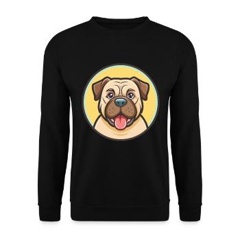 Majorque Mastiff Chien Race Dessin animé Kawaii Clipart - Sweat-shirt Unisexe - noir - Devant - Alina (178cm) & Michal (187cm)