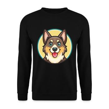 Lapponian Shepherd Dog Breed Cartoon Kawaii - Unisex Sweatshirt - black - Front - Alina (178cm) & Michal (187cm)