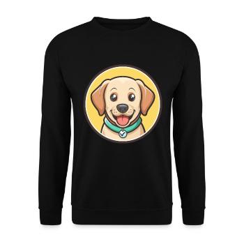 Labradinger Dog Breed Funny Cartoon Kawaii Clipart - Unisex Sweatshirt - black - Front - Alina (178cm) & Michal (187cm)