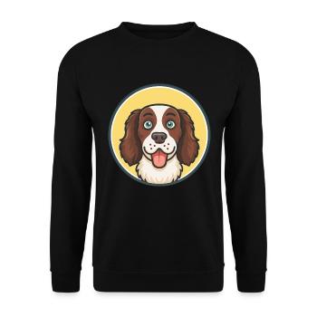 Large Munsterlander Dog Breed Funny Cartoon Kawaii - Unisex Sweatshirt - black - Front - Alina (178cm) & Michal (187cm)