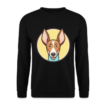 Ibizan Hound Dog Breed Cartoon Kawaii Clipart Pet - Unisex Sweatshirt - black - Front - Alina (178cm) & Michal (187cm)