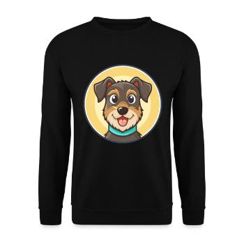 Jagdterrier Dog Breed Funny Cartoon Kawaii Clipart - Unisex Sweatshirt - black - Front - Alina (178cm) & Michal (187cm)