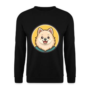 Spitz japonais chien race dessin animé Kawaii Clipart - Sweat-shirt Unisexe - noir - Devant - Alina (178cm) & Michal (187cm)