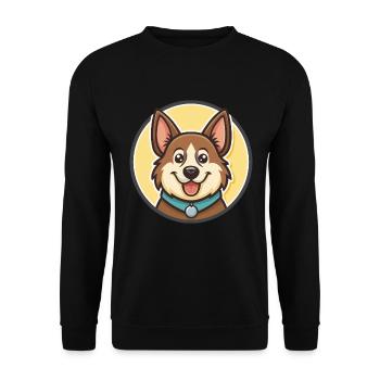 Jamthund Dog Breed Colorful Cartoon Kawaii Clipart - Unisex Sweatshirt - black - Front - Alina (178cm) & Michal (187cm)
