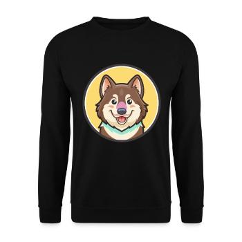 Greenland Dog Breed Cartoon Kawaii Clipart Animal - Unisex Sweatshirt - black - Front - Alina (178cm) & Michal (187cm)