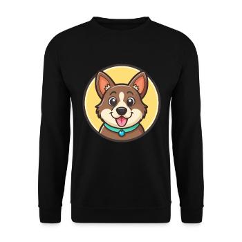 Kromfohrlander Hunderasse Cartoon Kawaii Clipart - Unisex Pullover - Schwarz - Vorne - Alina (178cm) & Michal (187cm)