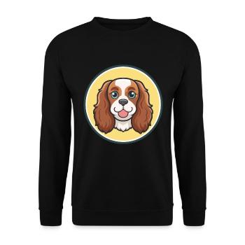 King Charles Spaniel Chien Race Dessin Animé Kawaii Pet - Sweat-shirt Unisexe - noir - Devant - Alina (178cm) & Michal (187cm)