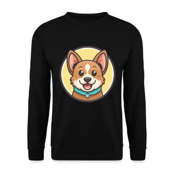 Jonangi Hunderasse Cartoon Figur Kawaii Clipart - Unisex Pullover - Schwarz - Vorne - Alina (178cm) & Michal (187cm)