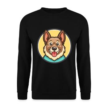 Karakachan Chien Race Dessin animé Kawaii Clipart Animal - Sweat-shirt Unisexe - noir - Devant - Alina (178cm) & Michal (187cm)