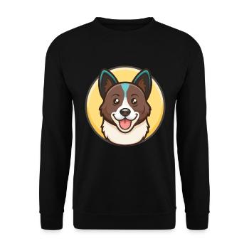 Karelian Bear Dog Breed Cartoon Kawaii Clipart Pet - Unisex Sweatshirt - black - Front - Alina (178cm) & Michal (187cm)