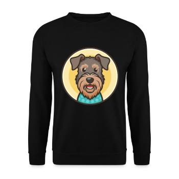 Kerry Blue Terrier Hunderasse Karikatur Kawaii - Unisex Pullover - Schwarz - Vorne - Alina (178cm) & Michal (187cm)