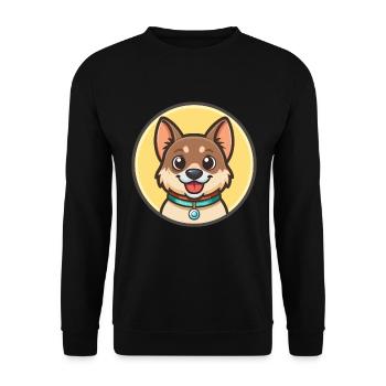 Kanni Chien Race Dessin animé Kawaii Clipart Animal Animal de compagnie - Sweat-shirt Unisexe - noir - Devant - Alina (178cm) & Michal (187cm)