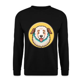 Maremmano Abruzzese Sheepdog Dog Breed Cartoon Pet - Unisex Sweatshirt - black - Front - Alina (178cm) & Michal (187cm)