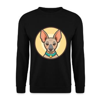 Inka haarlose Hunderasse Cartoon Kawaii Clipart Haustier - Unisex Pullover - Schwarz - Vorne - Alina (178cm) & Michal (187cm)