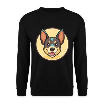 Lancashire Heeler Dog Breed Cartoon Kawaii Clipart - Unisex Sweatshirt - black - Front - Alina (178cm) & Michal (187cm)