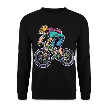 Funny mountain bike lover - Unisex Sweatshirt - black - Front - Alina (178cm) & Michal (187cm)